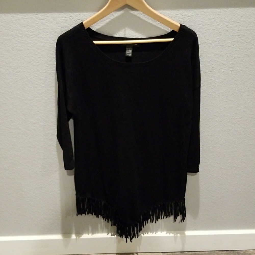 Black INC  fringe detail swesterworn once... maybe